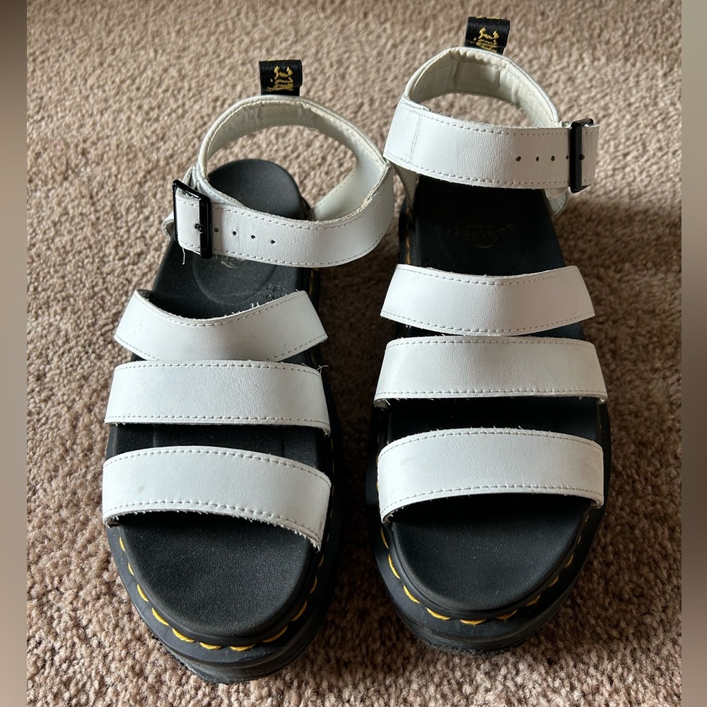 White Dr. Martens sandals